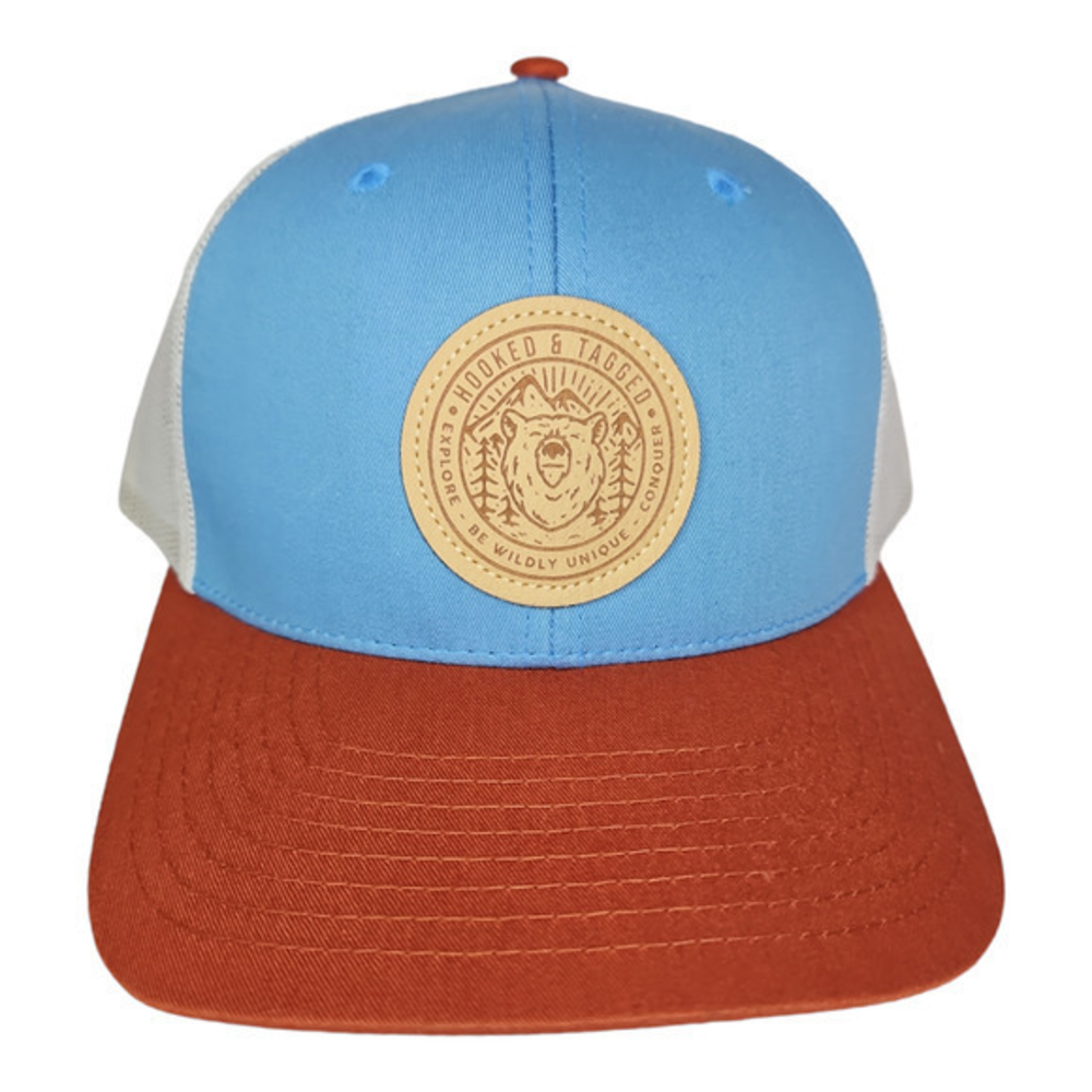 Hooked & Tagged Blue Wildly Unique Explore and Conquer Snapback Hat,‎ One Size